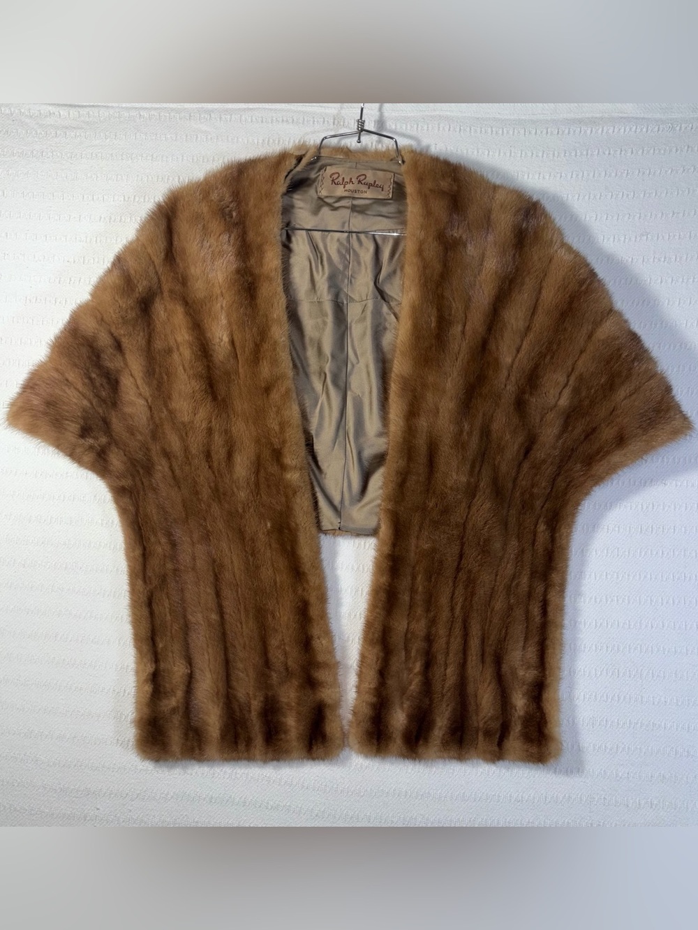 Vintage Ralph Rupley Houston Mink Fur Stole Wrap Shawl Coat Luxury Evening